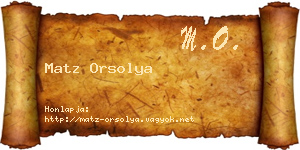 Matz Orsolya névjegykártya